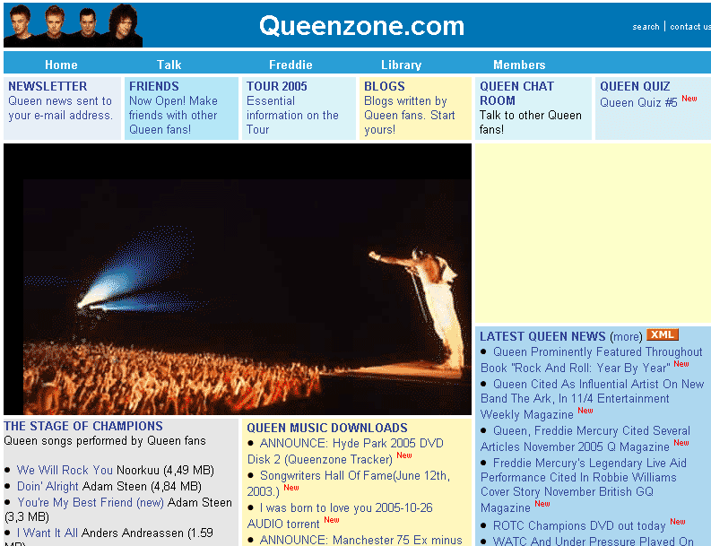 Queenzone.com in 2004